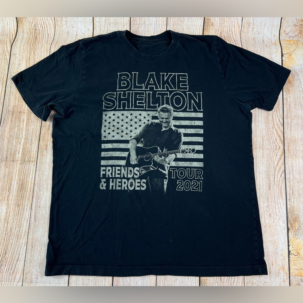 Blake Shelton Country Music Friends & Hero’s Tour 2021 Merch T Shirt Large